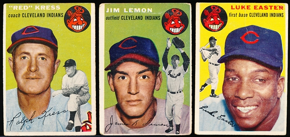 1954 Topps Bb- Cleveland Indians- 5 Diff