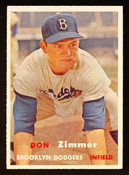1957 Topps Bb- #284 Don Zimmer, Dodgers- Mid Hi Series