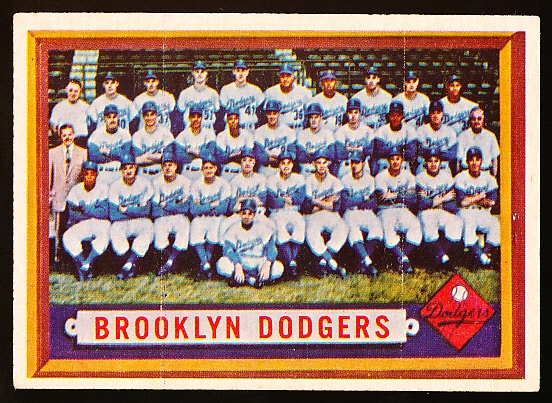 1957 Topps Bb- #324 Brooklyn Dodgers- Mid Hi Series