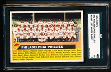 1956 Topps Baseball- #72 Philadelphia Phillies- SGC 40 (Vg 3)- Name Left/White Back