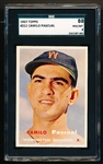1957 Topps Baseball- #211 Camilo Pascual, Washington-SGC 88 (Nm/Mt 8)