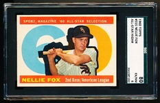 1960 Topps Baseball- #555 Nellie Fox All Star- SGC 80 (Ex/NM 6)