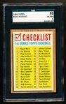 1962 Topps Baseball- #22 Checklist 1st Series- SGC 80 (Ex-Nm 6)