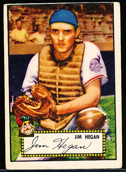 1952 Topps Baseball- #17 Jim Hegan, Indians- red back.