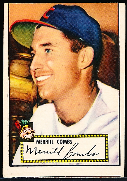 1952 Topps Baseball- #18 Merrill Combs, Indians- red back