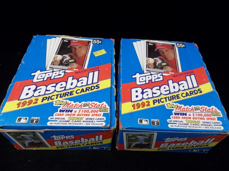 1992 Topps Baseball- Two Unopened Wax Boxes