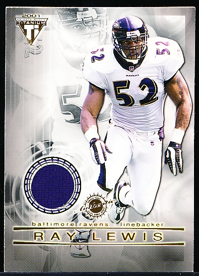 2001 Titanium Ftbl.- “Dual Game-Worn Jerseys”- #49 Ray Lewis (Ravens)/ Bryan Cox (Jets)
