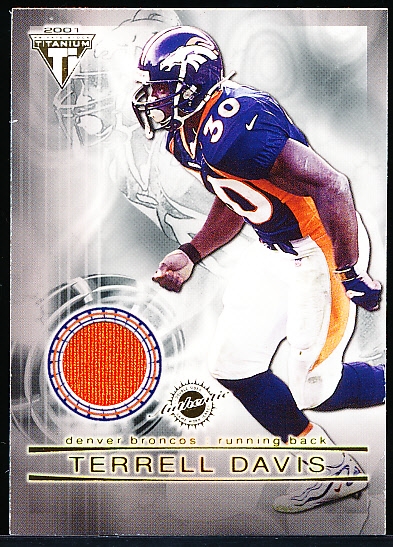 2001 Titanium Ftbl.- “Dual Game-Worn Jerseys”- #79 Terrell Davis/ Brian Griese, Broncos