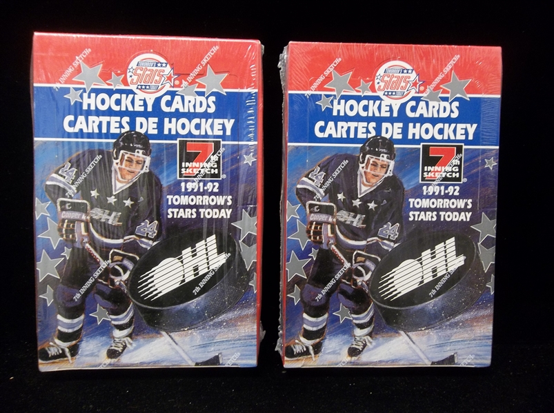 1991-92 7th Inning Sketch OHL Hockey- Two Unopened Wax Boxes
