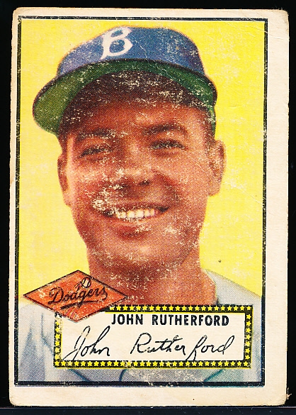 1952 Topps Baseball Hi#- #320 John Rutherford, Dodgers