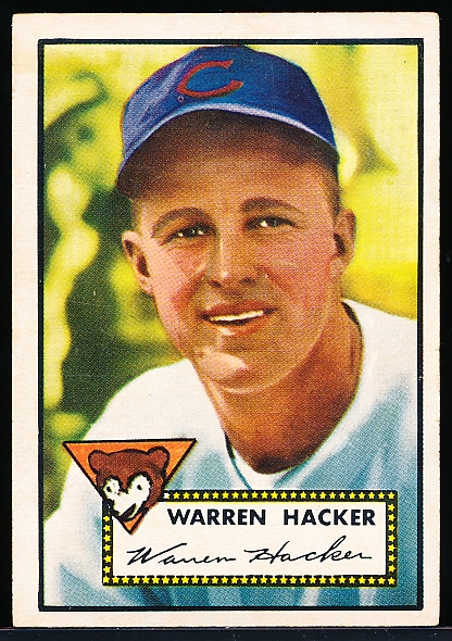 1952 Topps Baseball Hi#- #324 Warren Hacker, Cubs