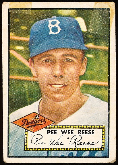 1952 Topps Baseball Hi#- #333 Pee Wee Reese, Dodgers