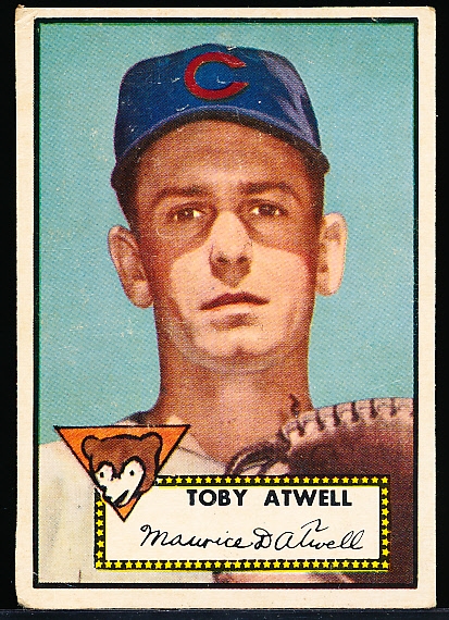 1952 Topps Baseball Hi#- #356 Toby Atwell, Cubs