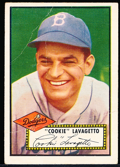 1952 Topps Baseball Hi#- #365 Cookie Lavagetto, Dodgers