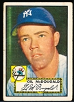 1952 Topps Baseball Hi#- #372 Gil McDougald, Yankees- Rookie!
