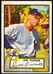 1952 Topps Baseball Hi#- #373 Jim Turner, Yankees