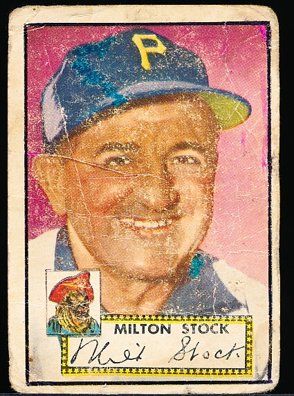 1952 Topps Baseball Hi#- #381 Milton Stock, Pirates