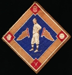 1914 B18 Bb Blanket- Frank Chance, New York AL- (Blue Infield, Brown Pennants)