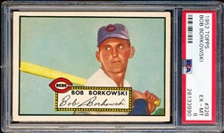 1952 Topps Baseball- #328 Bob Borkowski, Reds-PSA Ex-Mt 6- Hi# 