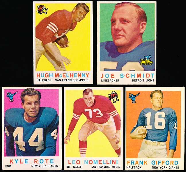 1959 Topps Fb- 5 Cards