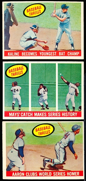 1959 Topps Bb- 3 Diff Baseball Thrills