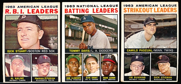 1964 Topps Bb- 7 Diff Leaders