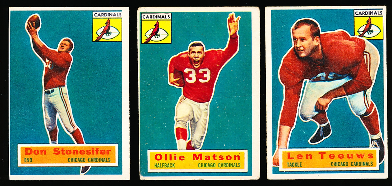 1956 Topps Fb- 3 Diff Chicago Cardinals- SP