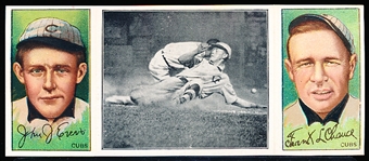 1912 T202 Triple Play- Evers Makes a Safe Slide- Chance/ Evers