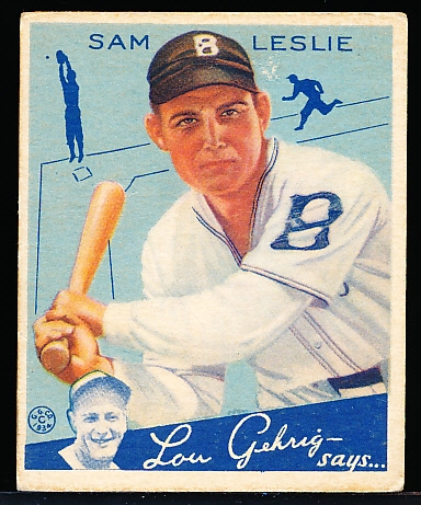 1934 Goudey Bb- #49 San Leslie, Dodgers