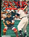 April 18, 1955 Sports Illustrated Bsbl.- Al Rosen Cover- 1955 Topps Baseball Paper Page Insert