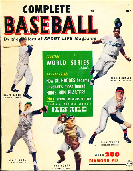 Fall 1951 Complete Baseball Magazine- Berra, Feller, J. Robinson Cover