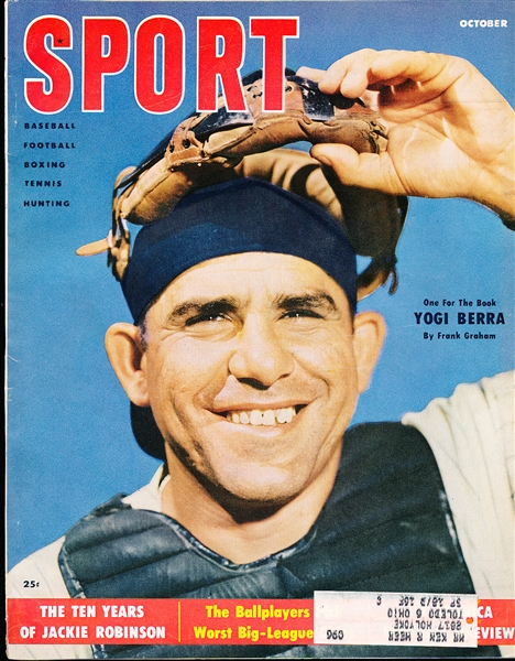 October 1955 Sport Magazine Bsbl.- Yogi Berra Cover