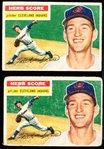 1956 Topps Bb- #140 Herb Score RC- 2 Cards
