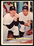 1957 Topps Bb- #407 Yankees Big Hitters- Mantle/ Berra