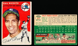 1954 Topps Bb- #17 Phil Rizzuto, Yankess- 2 Cards