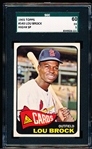 1965 Topps Baseball- #540 Lou Brock, Cards- SGC 60 (Ex 5)- Hi# SP.