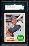 1968 Topps Baseball- #290 Willie McCovey, Giants- SGC 84 (NM 7)
