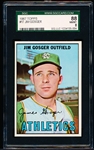 1967 Topps Baseball- #17 Jim Gosger, A’s- SGC 88 (Nm-Mt 8)
