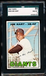 1967 Topps Baseball- #220 Jim Hart, Giants- SGC 88 (Nm-Mt 8)