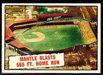 1961 Topps Baseball- #406 Mantle Blasts 565 Ft Home Run