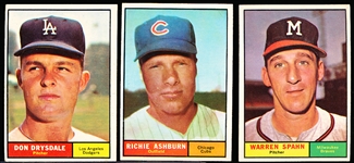 1961 Topps Baseball- 3 Cards