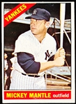 1966 Topps Bb- #50 Mickey Mantle, Yankees