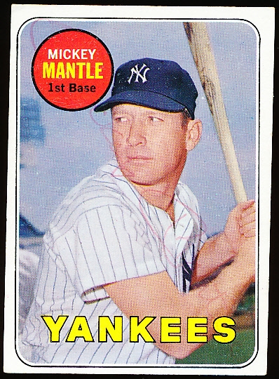 1969 Topps Bb- #500 Mickey Mantle, Yankees