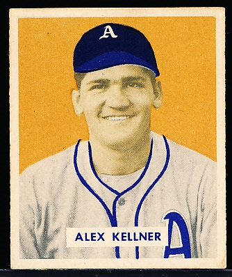 1949 Bowman Bb- #222 Alex Kellner, Phila. A’s- Hi#