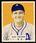 1949 Bowman Bb- #222 Alex Kellner, Phila. A’s- Hi#
