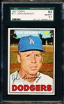 1967 Topps Baseball- #111 John Kennedy, Dodgers- SGC 92 (Nm-Mt+ 8.5)