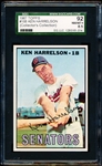 1967 Topps Baseball- #188 Ken Harrelson, Senators- SGC 92 (Nm-Mt+ 8.5)
