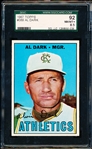 1967 Topps Baseball- #389 Al Dark, A’s- SGC 92 (Nm-Mt+ 8.5)