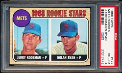 1968 Topps Bb- #177 Nolan Ryan Rookie- PSA Vg-Ex 4