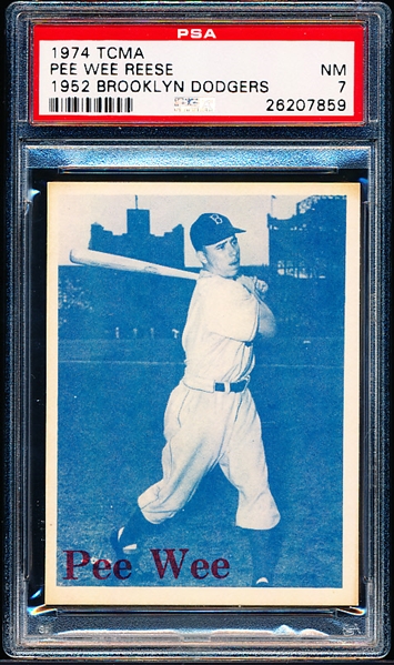 1974 TCMA “1952 Brooklyn Dodgers”- Pee Wee Reese- PSA NM 7